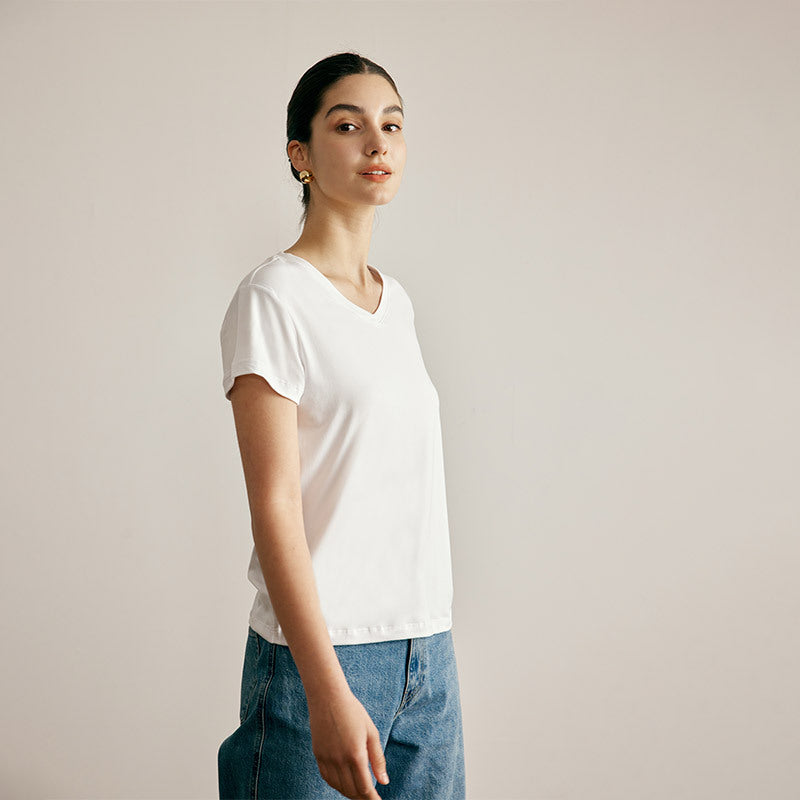 Load image into Gallery viewer, Women's Short Sleeve V-Neck T-Shirts