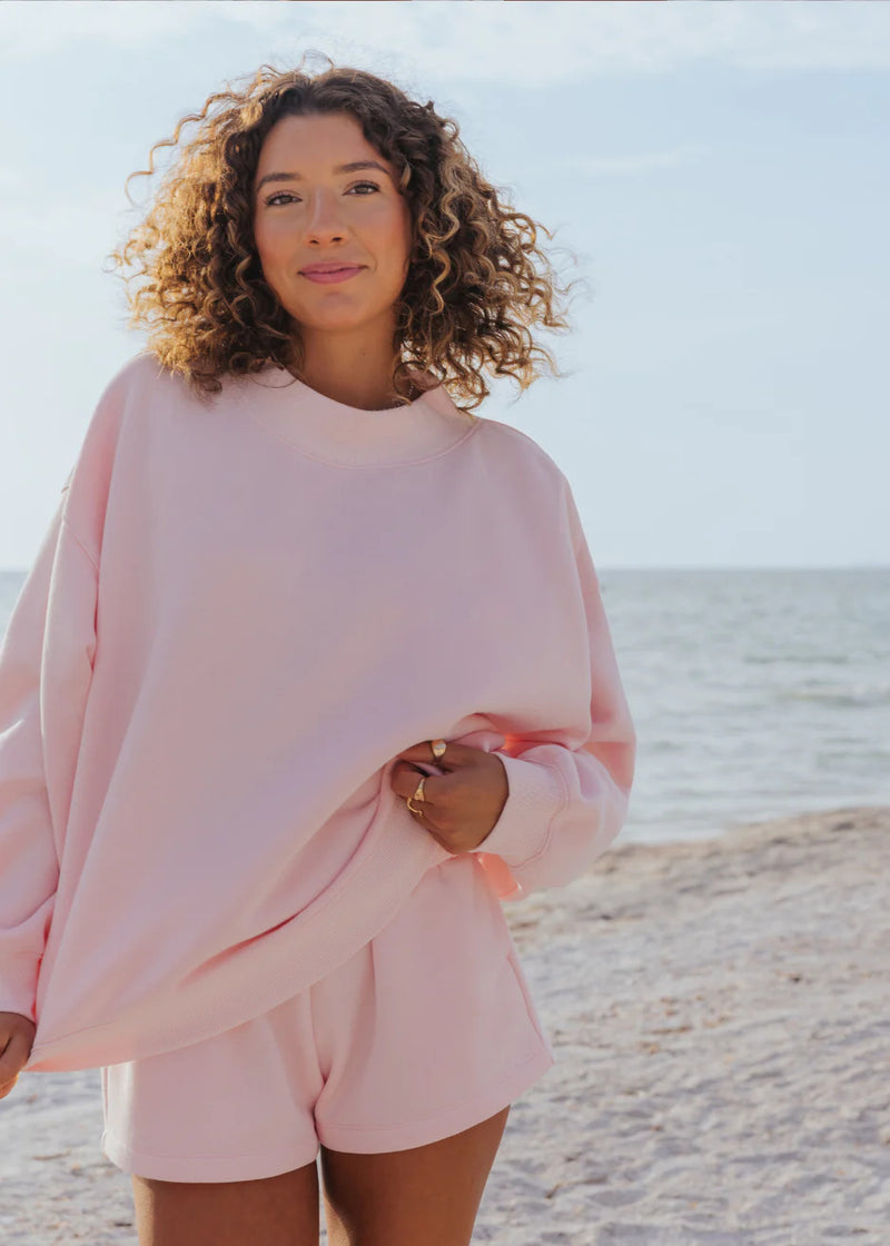 Load image into Gallery viewer, Women's Round Neck Sweatshirt & Shorts Set