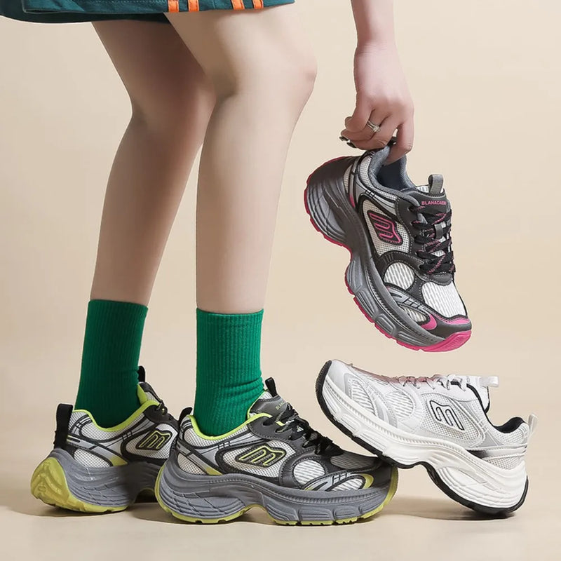 Load image into Gallery viewer, Letter Lace-Up Round Toe Athletic Shoes