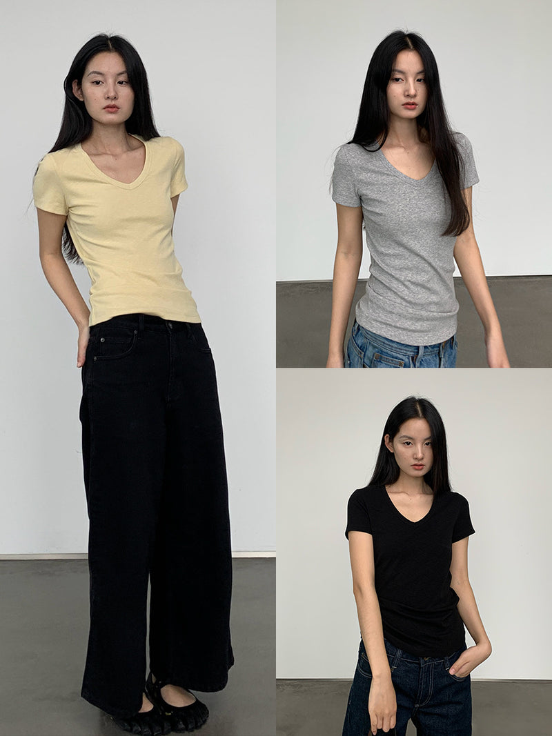 Load image into Gallery viewer, V-Neck Short-Sleeve T-Shirt