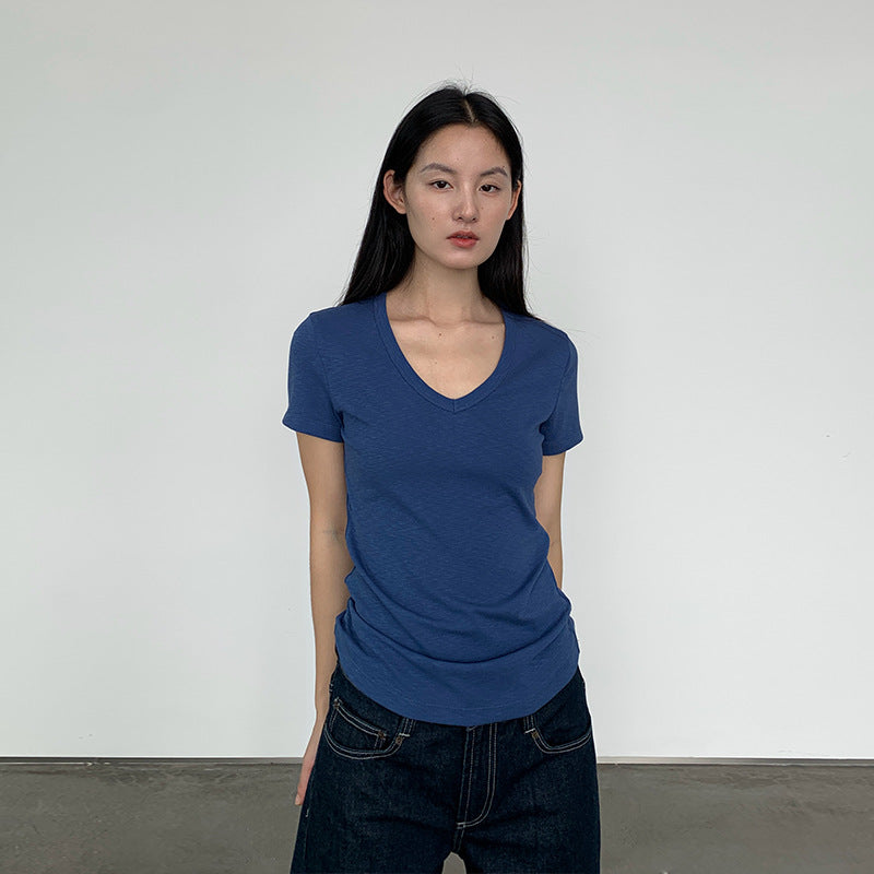 Load image into Gallery viewer, V-Neck Short-Sleeve T-Shirt