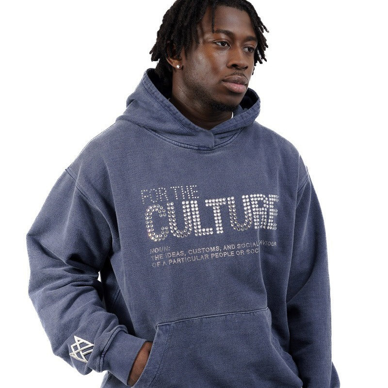 Load image into Gallery viewer, Rhinestone Letter Pullover Hoodie