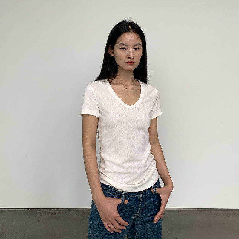 Load image into Gallery viewer, V-Neck Short-Sleeve T-Shirt