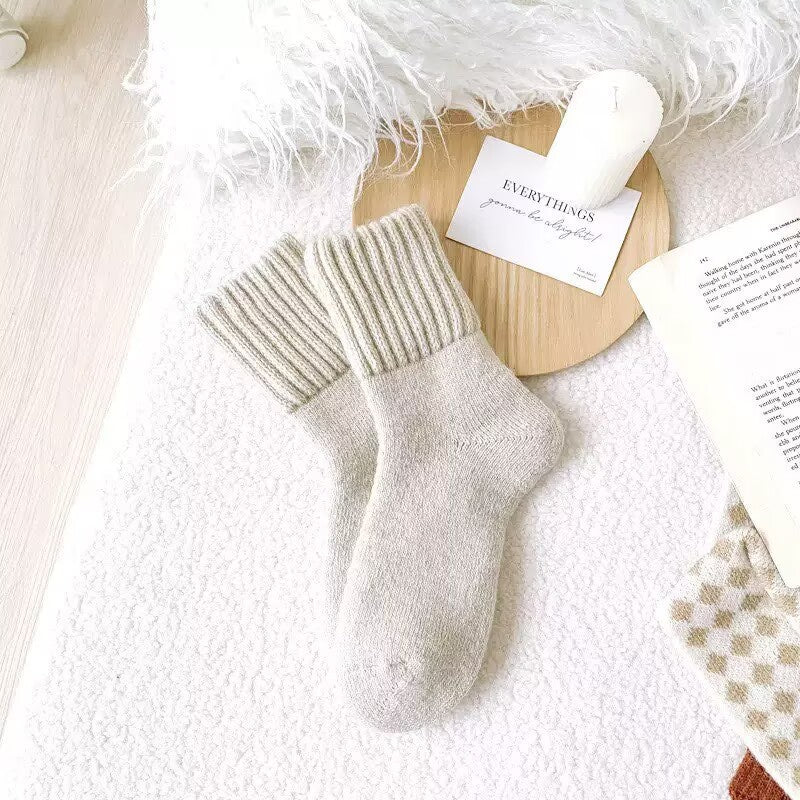Load image into Gallery viewer, Fleece Lined Terry Mid-Calf Socks
