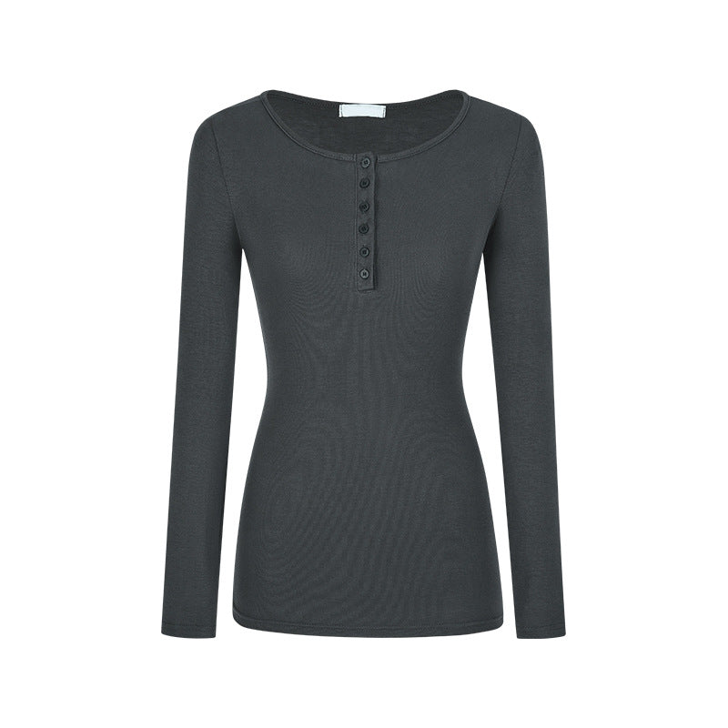 Load image into Gallery viewer, Button-fitted long-sleeved base layer
