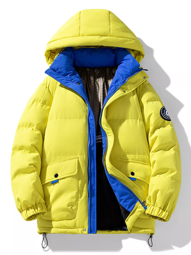 Load image into Gallery viewer, Men's Plus Size Contrast Hooded Puffer Jacket