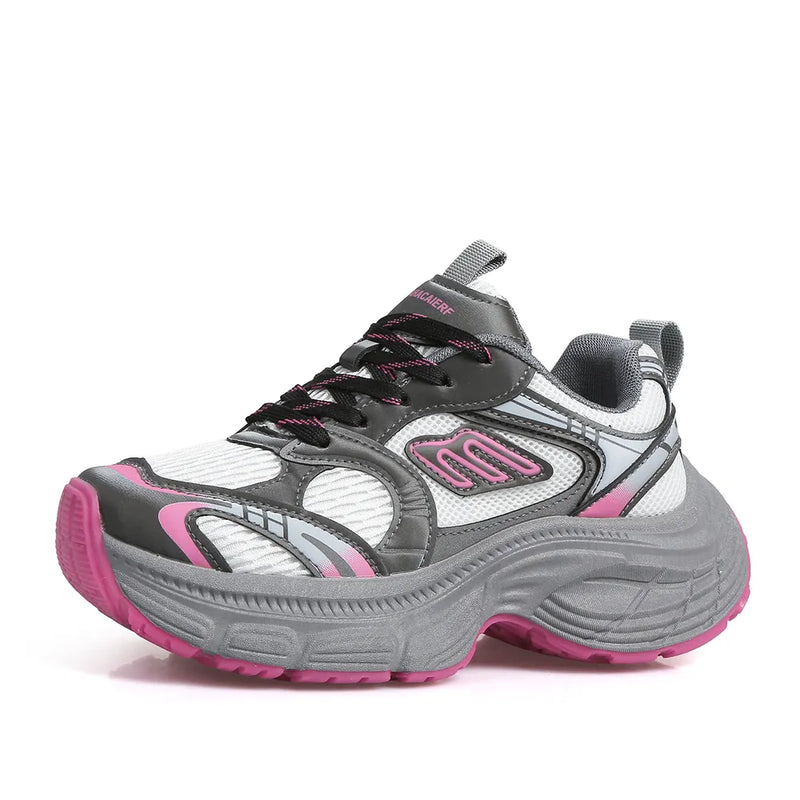 Load image into Gallery viewer, Letter Lace-Up Round Toe Athletic Shoes