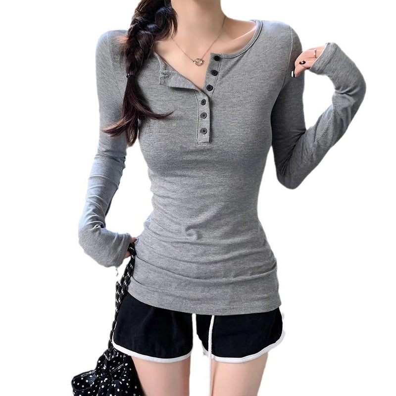 Load image into Gallery viewer, Button-fitted long-sleeved base layer