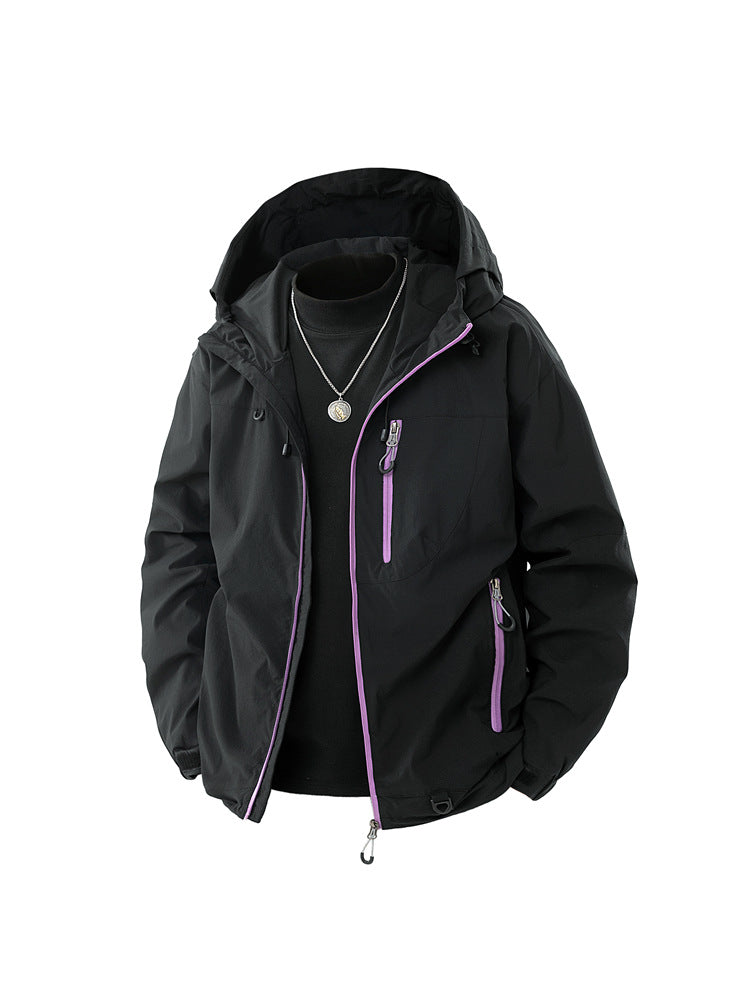 Load image into Gallery viewer, Men's sustainable corduroy jacket – zipper and placket detail