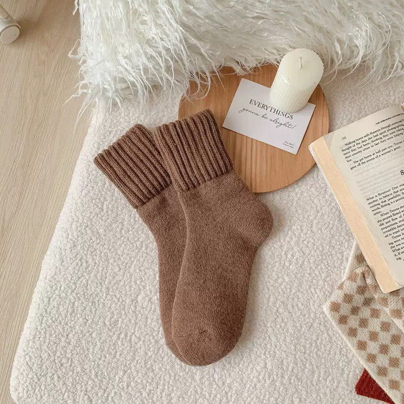 Load image into Gallery viewer, Fleece Lined Terry Mid-Calf Socks