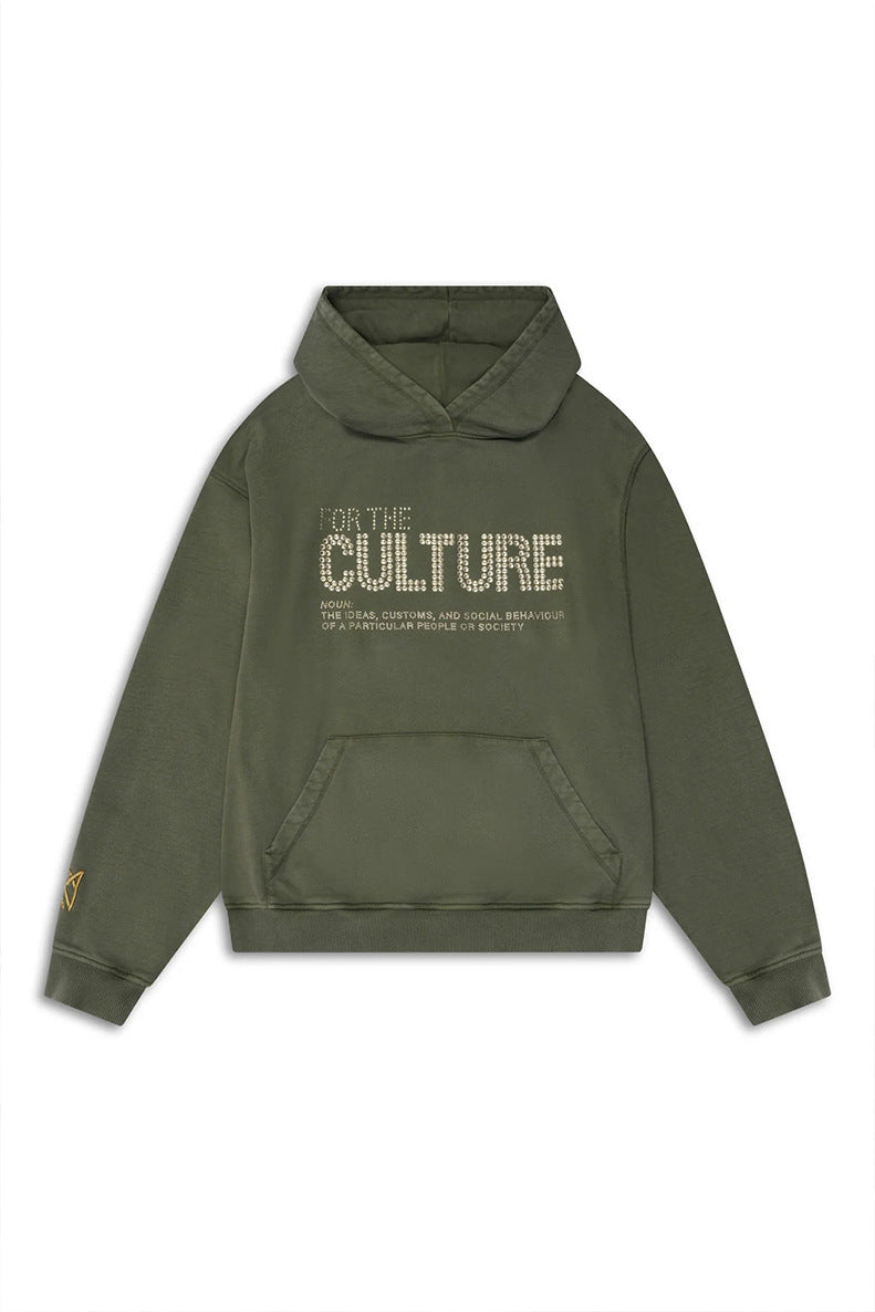Load image into Gallery viewer, Rhinestone Letter Pullover Hoodie