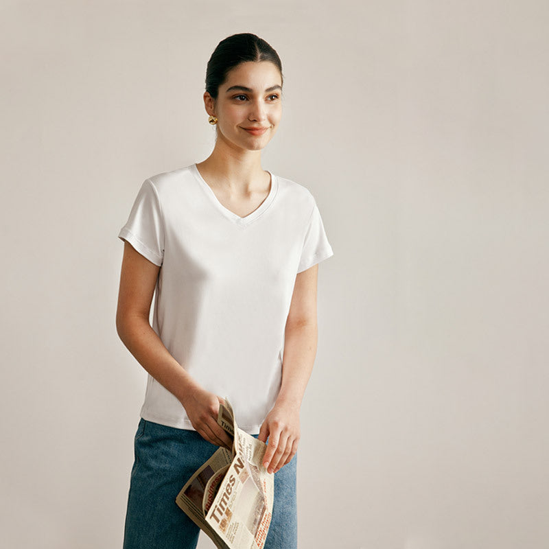 Load image into Gallery viewer, Women's Short Sleeve V-Neck T-Shirts