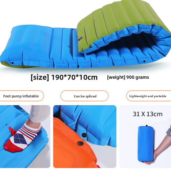 Load image into Gallery viewer, Thickened Foot Pump Inflatable Camping Mat