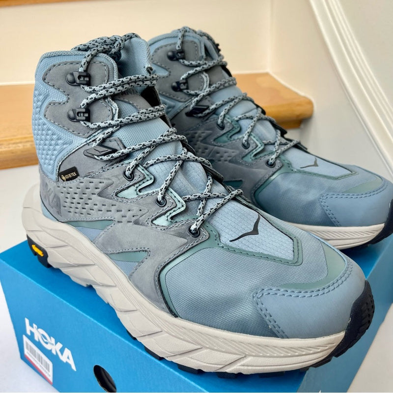 Load image into Gallery viewer, Hoka Anacapa Mid GTX Women’s Hiking Shoes in Harbor Mist Blue Gore Tex Boots