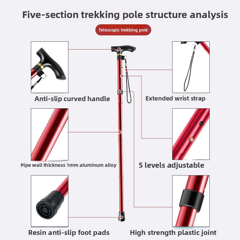 Load image into Gallery viewer, Telescopic Folding Trekking Pole with Wrist Strap
