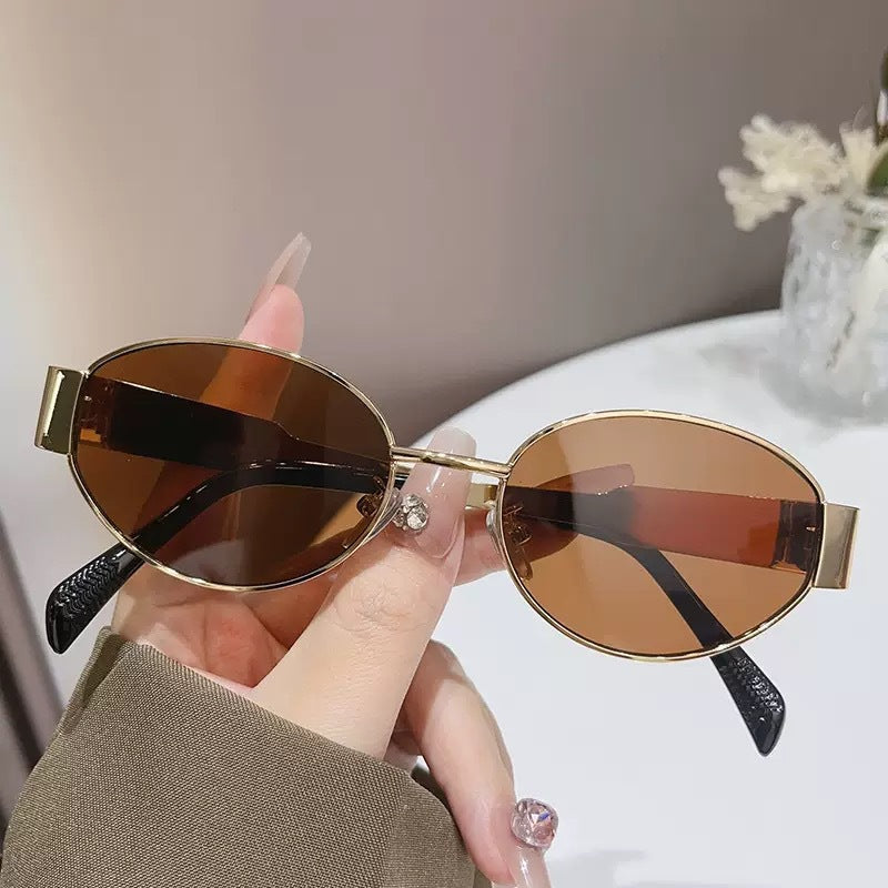 Load image into Gallery viewer, Summer Oval UV400 Sunglasses with Metal Frame

