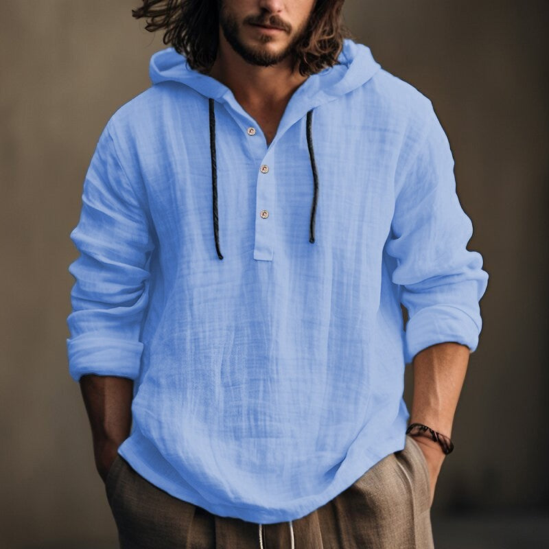 Load image into Gallery viewer, Men's Cotton Linen Hooded Sweatshirt
