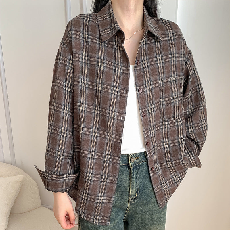 Load image into Gallery viewer, Retro Loose Plaid Shirt for Women
