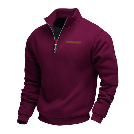 Men's Half-Zip Stand Collar Sweatshirt