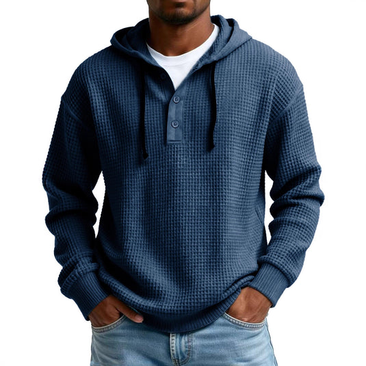 Men's Digital Print Ribbed V-Neck Half-Zip Sweatshirt