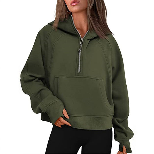 Fleece-Lined Half-Zip Sweatshirt