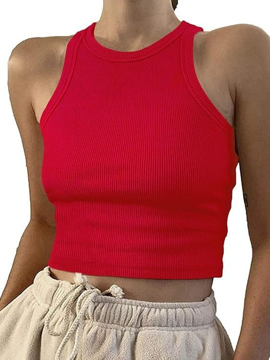 Load image into Gallery viewer, Womens Ribbed Sleeveless T-shirt
