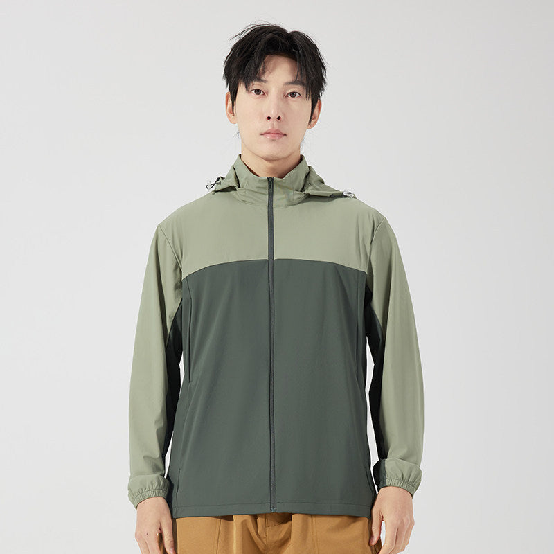 Load image into Gallery viewer, Men's ice silk sun jacket – pocket and zipper detail
