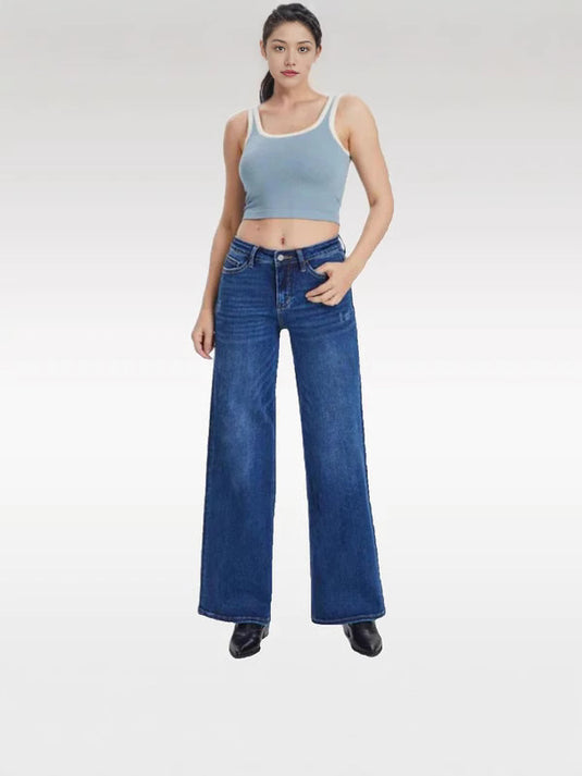 Women's High Waist Straight Leg Stretch Jeans