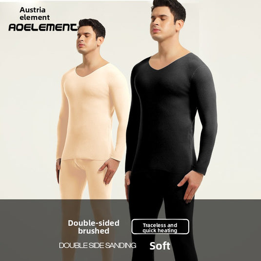 Mens Fleece Lined Thermal Underwear Set