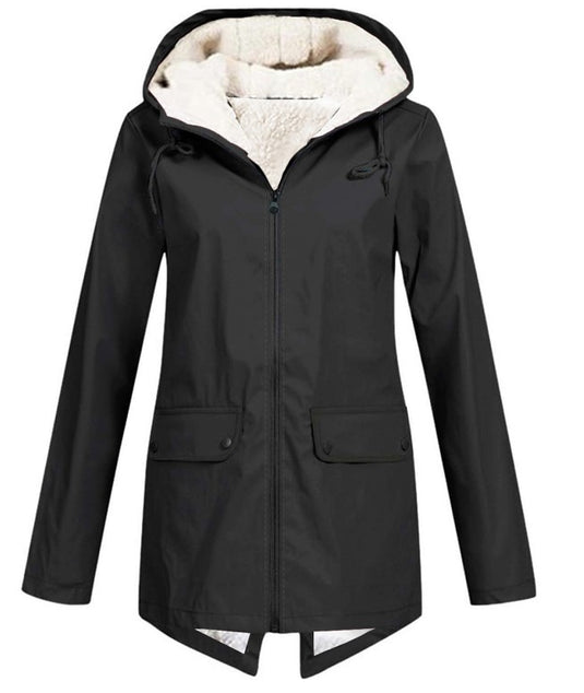 Fleece Lined Waterproof Windproof Hooded Jacket