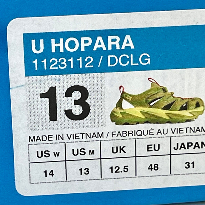 Load image into Gallery viewer, Hoka Hopara Hiking Sandal Wet / Dry shoe in Dark Citron Luminary Green
