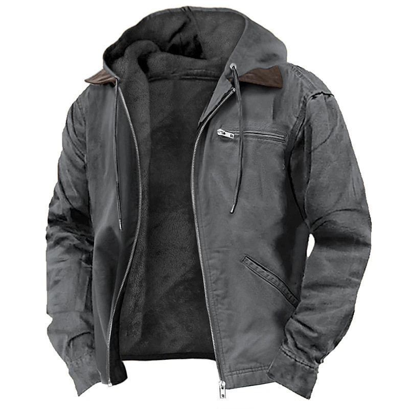Load image into Gallery viewer, Mens Fleece Lined Hooded Jacket
