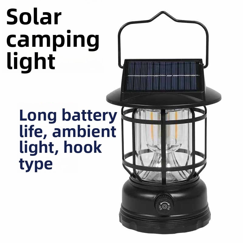 Load image into Gallery viewer, Solar Retro Camping Lamp Outdoor Lighting Horse Lamp Long Life Charging Tent Portable Lamp Warm Light Atmosphere Lamp
