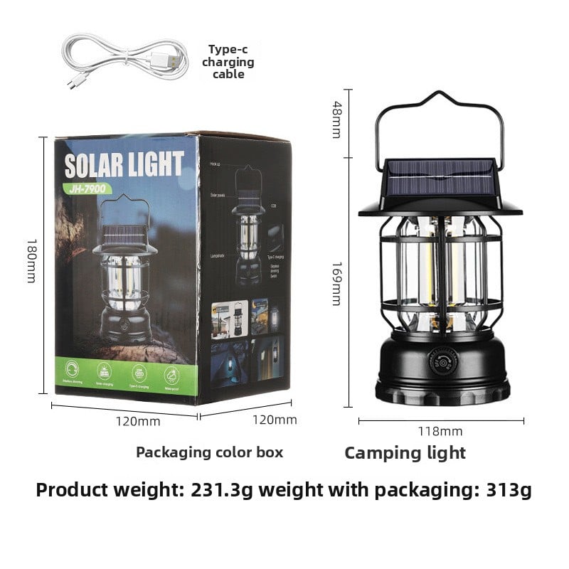 Load image into Gallery viewer, Solar Retro Camping Lamp Outdoor Lighting Horse Lamp Long Life Charging Tent Portable Lamp Warm Light Atmosphere Lamp

