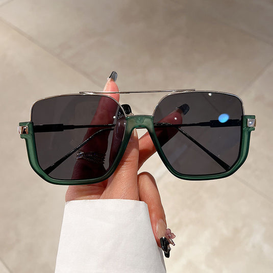 Anti-glare half-frame sunglasses