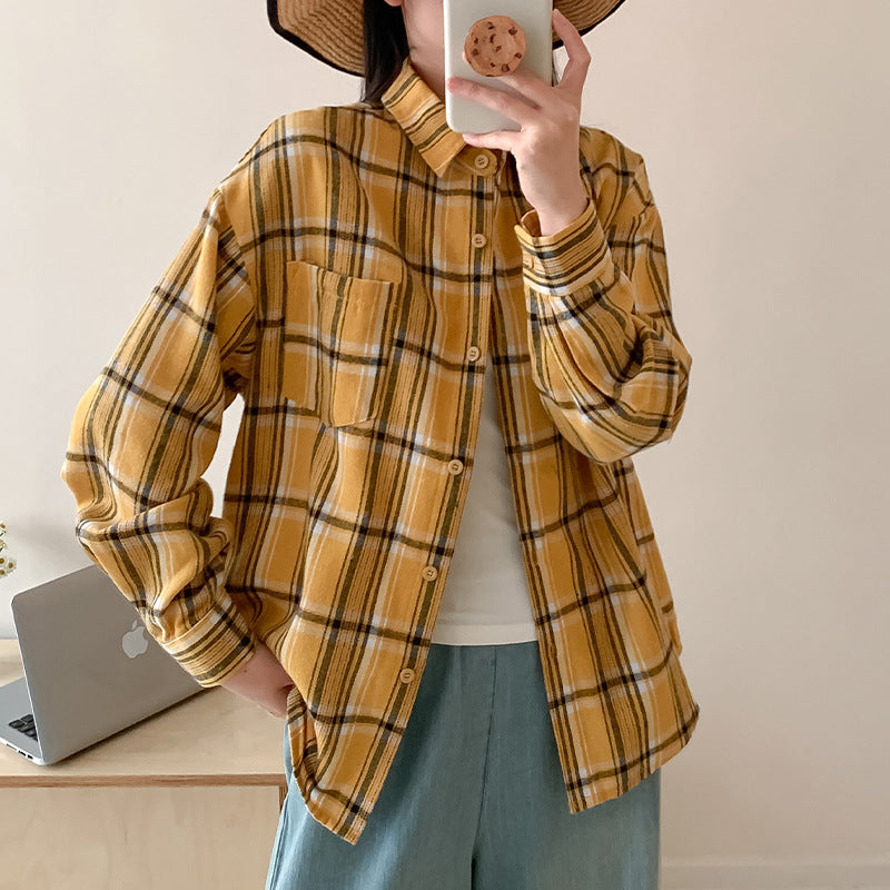 Load image into Gallery viewer, Vintage Plaid Loose Shirt
