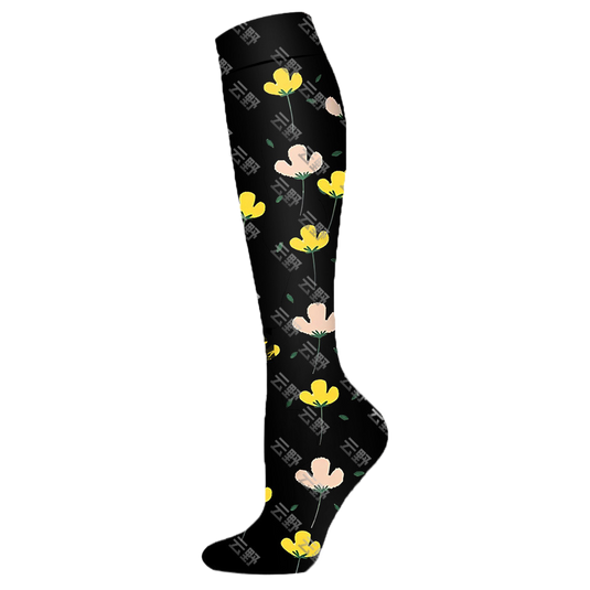 Floral Pattern Sports Compression Socks 200N Support