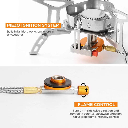 3500W Portable Mini Camping Stove Butane Propane Burner for Camping Hiking