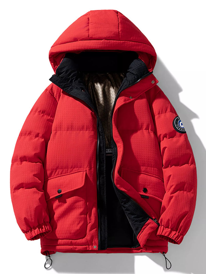 Load image into Gallery viewer, Men's Plus Size Contrast Hooded Puffer Jacket
