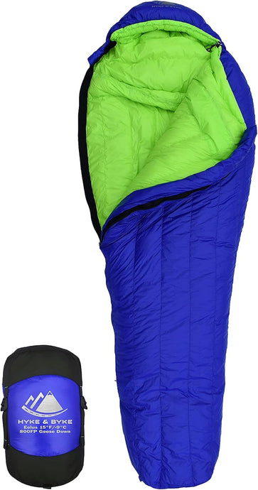 Eolus 15 F Hiking & Backpacking Sleeping Bag - 3 Season, 800FP Goose down Sleeping Bag - Ultralight - Black/Clementine - 78In - Regular