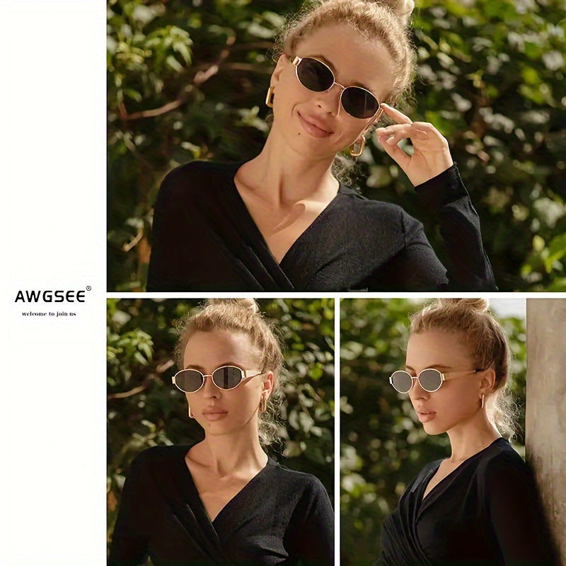 Load image into Gallery viewer, Retro oval-framed sunglasses
