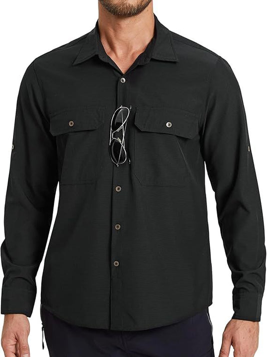 Men's Long-Sleeved Sun Protection Shirt, Anti-Uv, Quick-Drying and Cooling