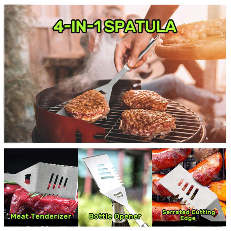 Load image into Gallery viewer, Barbecue Grill Set with Wood Handle and Apron
