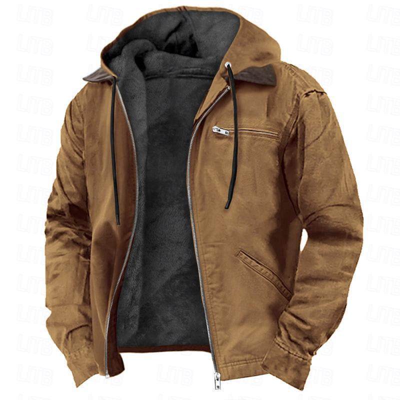 Load image into Gallery viewer, Mens Fleece Lined Hooded Jacket
