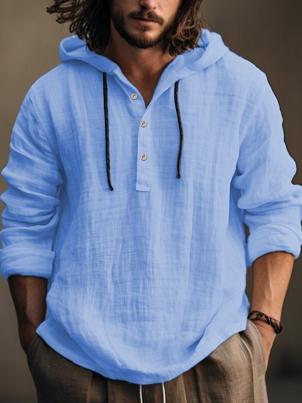 Load image into Gallery viewer, Men's Cotton Linen Hooded Sweatshirt
