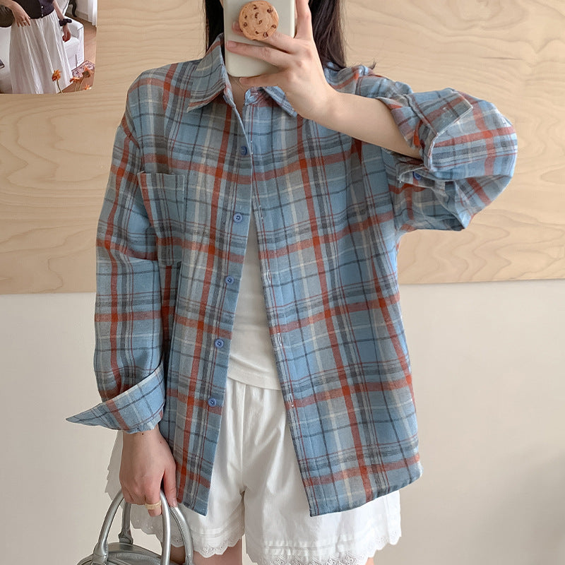 Load image into Gallery viewer, Vintage Plaid Loose Shirt
