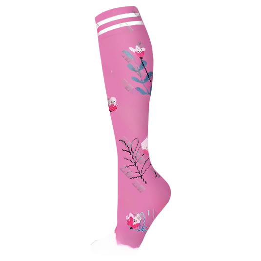 Floral Pattern Sports Compression Socks 200N Support