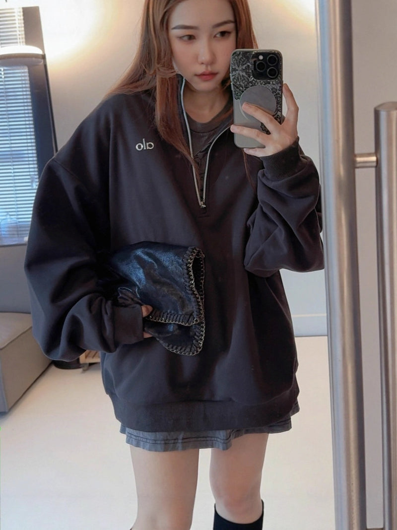 Load image into Gallery viewer, Half Zip Fleece Lined Sweatshirt
