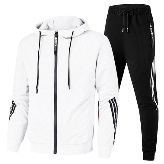 Men's Fleece-Lined Hooded Sweatshirt and Pants Set