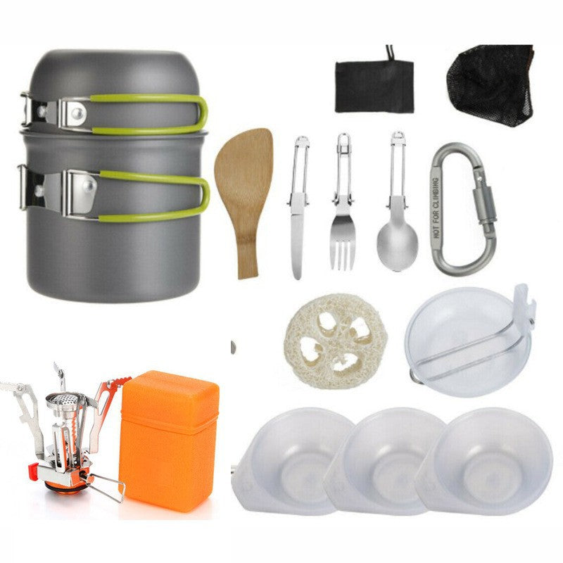 Load image into Gallery viewer, Portable Camping Pot Set with Stove
